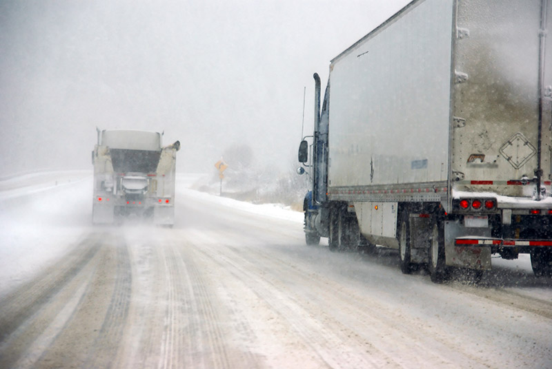 Trucking in Winter and Spring can mean snow, sleet, and rain.